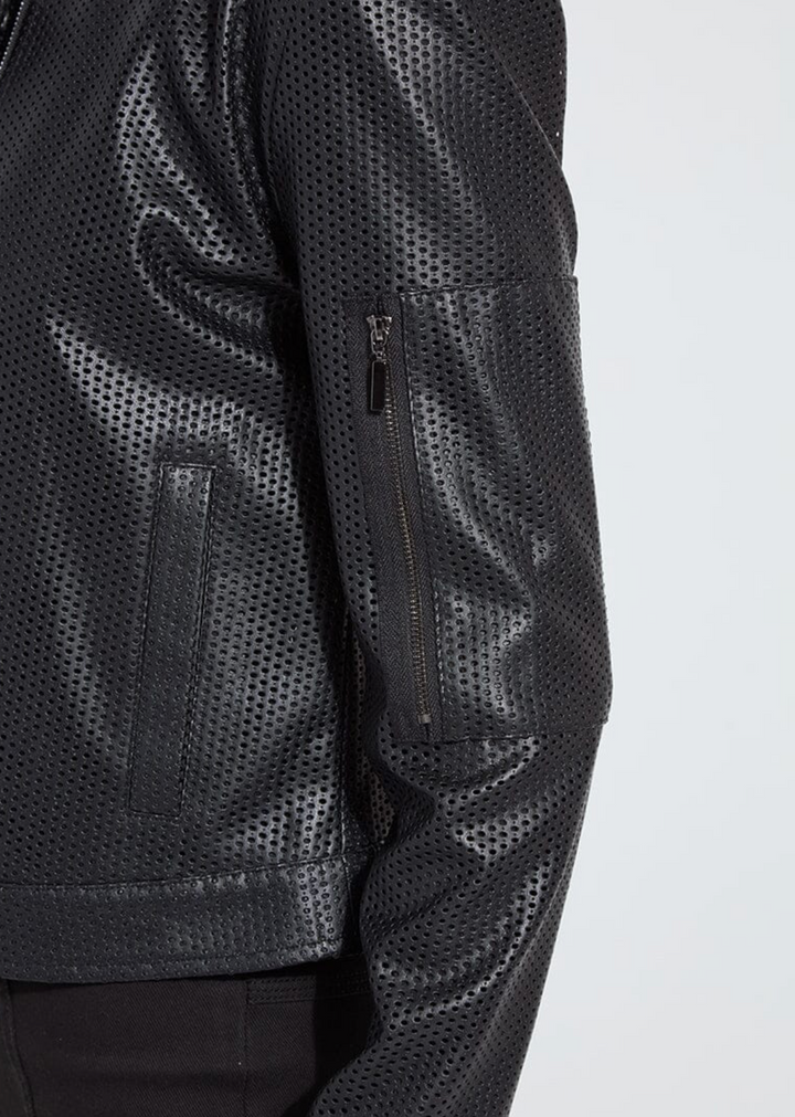 Gaia Moto Perforated Vegan Leather Jacket
