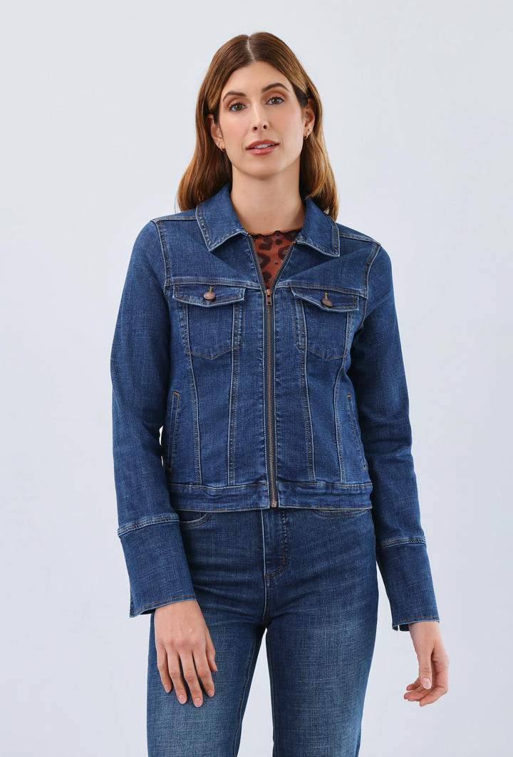 Bonfire Blues Zip Denim Jacket, Final Sale