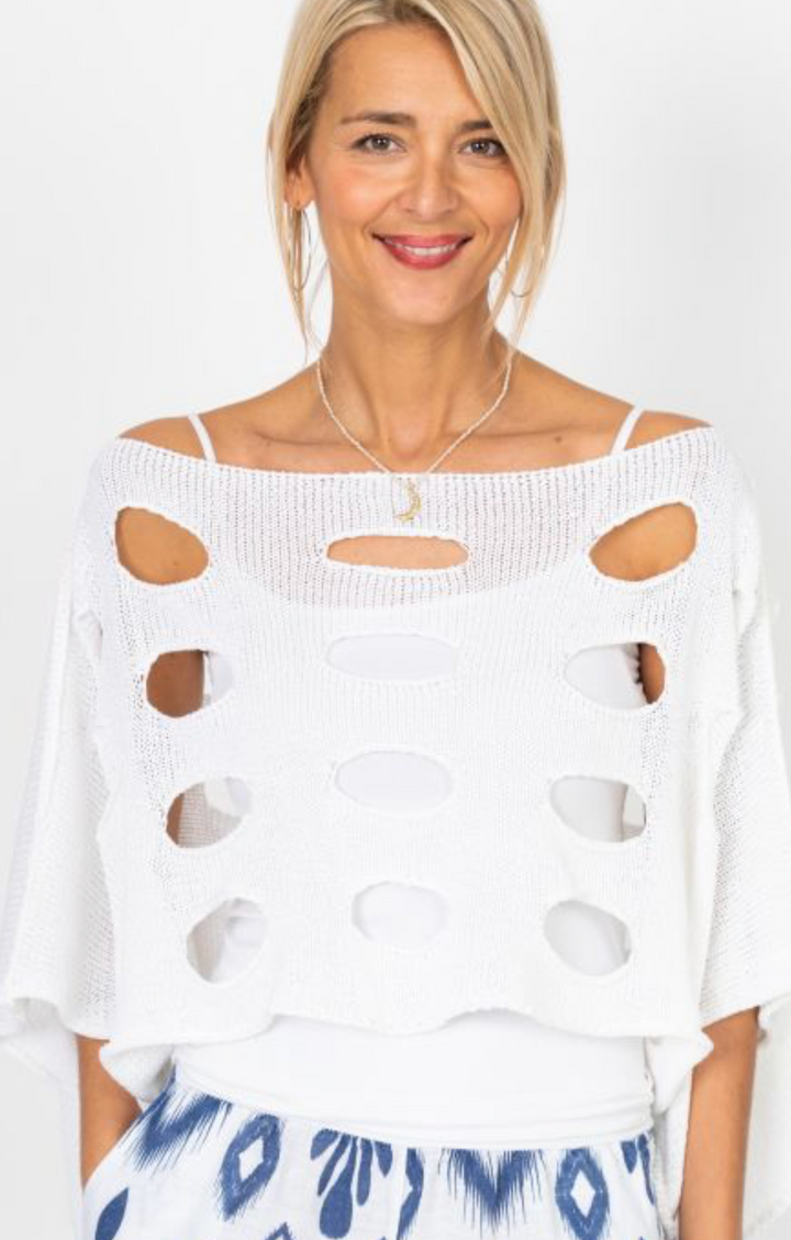 Hadley Holey Poncho, One Size