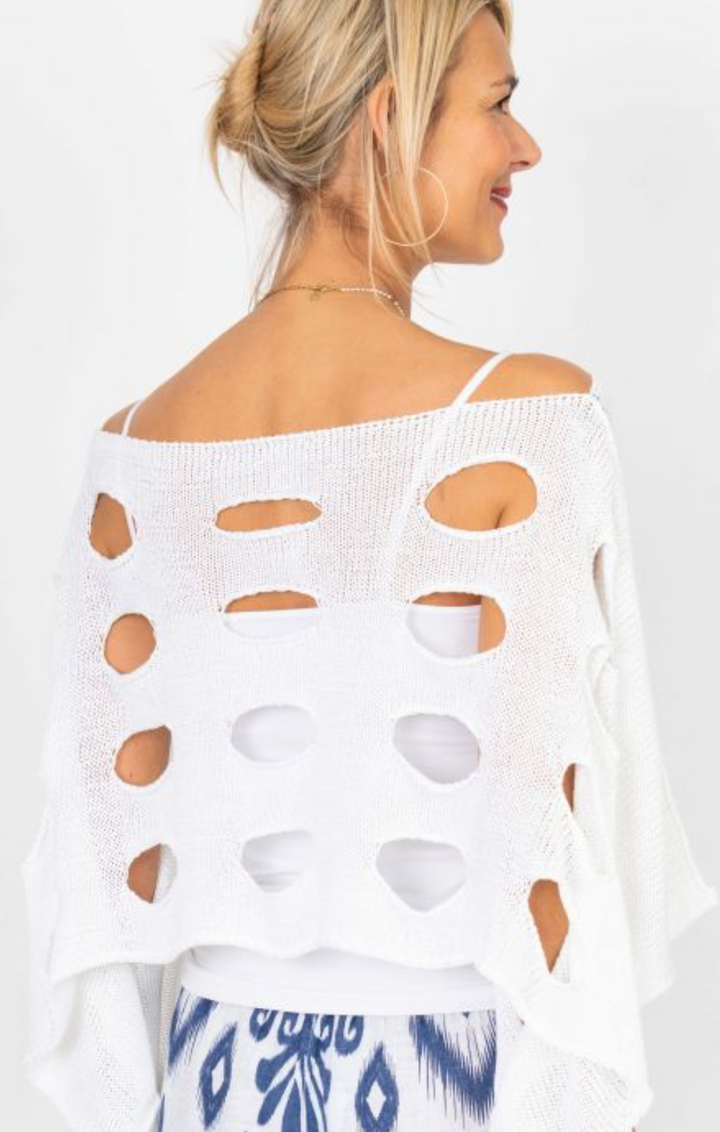 Hadley Holey Poncho, One Size