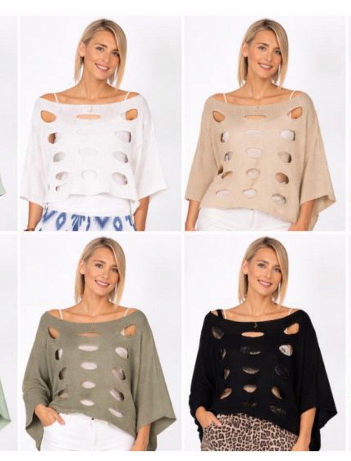 Hadley Holey Poncho, One Size