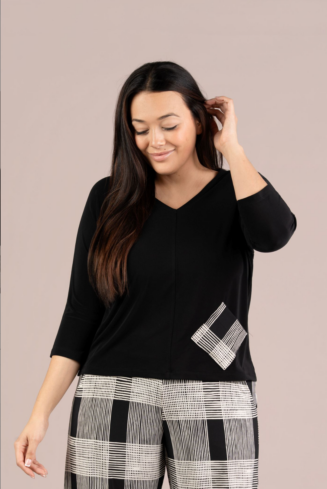Revel Plaid Pocket Top