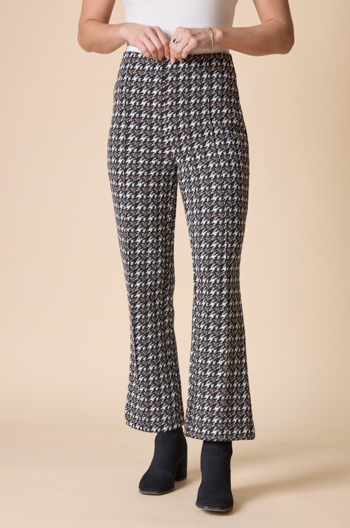 Habitat Clothes Madison Kickflare Ponte Pant in Umber Multi, front view