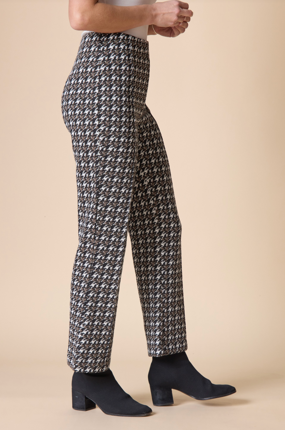 Habitat Clothes Madison Kickflare Ponte Pant in Umber Multi, side view