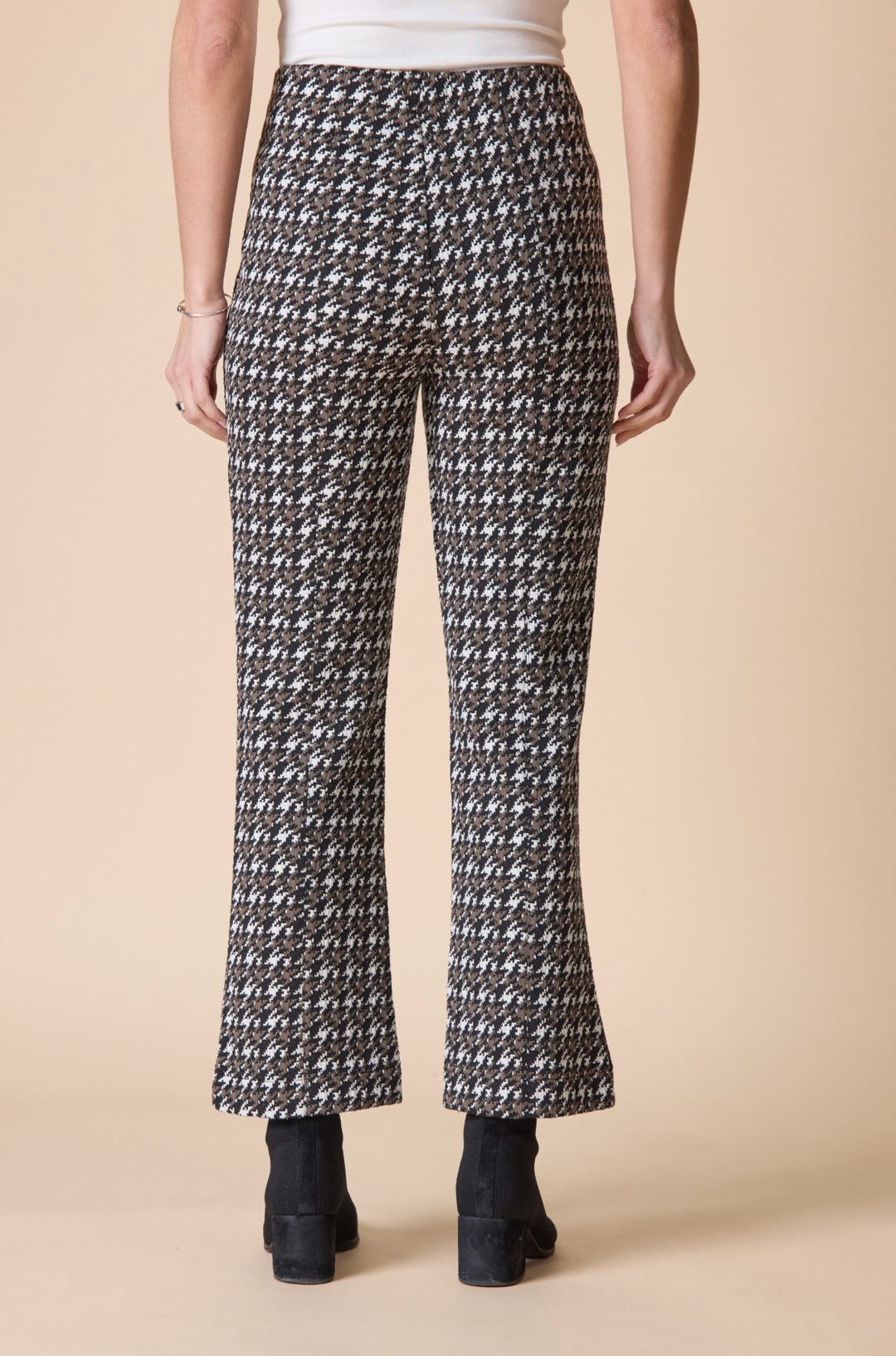 Habitat Clothes Madison Kickflare Ponte Pant in Umber Multi, back view