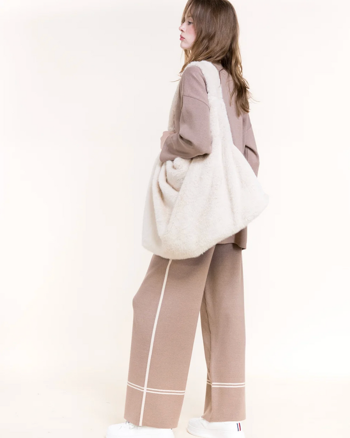 Teddy Faux Fur Tote in mocha by Original, alternate view