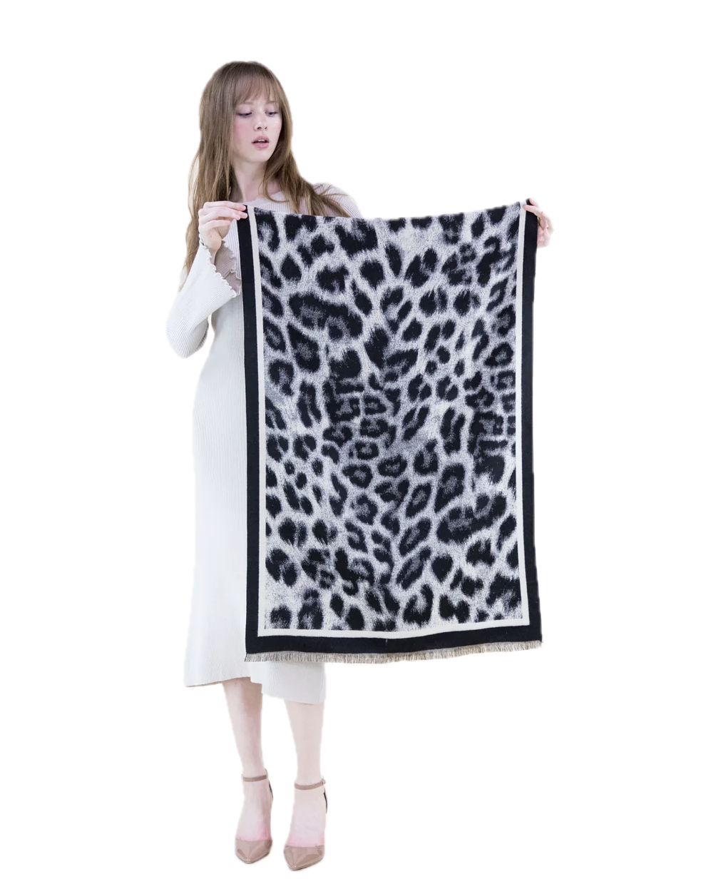 Wild Side Leopard Scarf in black by Original, front view