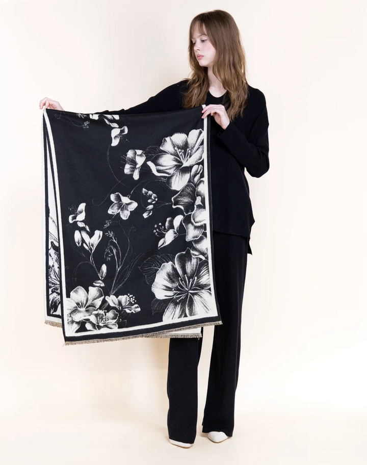 Winter Blooms Tonal Scarf in brown by Original, alternate view