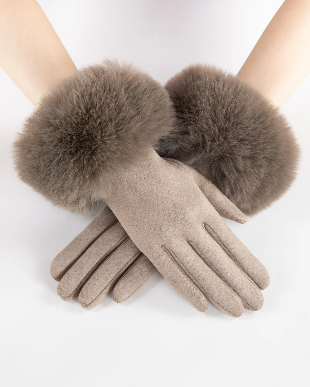 Taupe Tundra Gloves in taupe by Original, front view