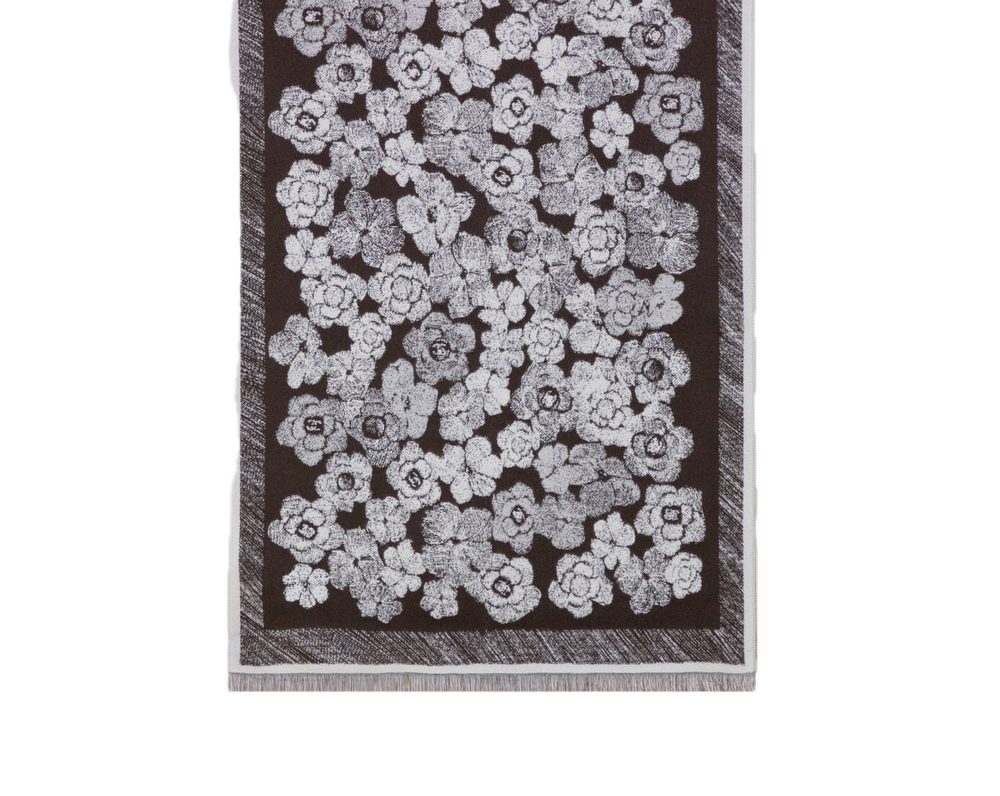 Rosette Bouquet Scarf in brown by Original, front view
