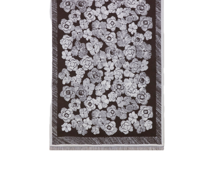 Rosette Bouquet Scarf in brown by Original, front view