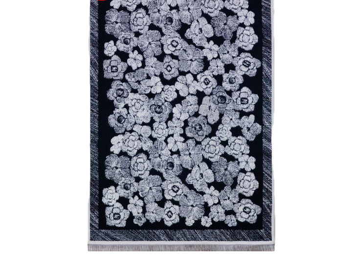 Rosette Bouquet Scarf in black by Original, front view