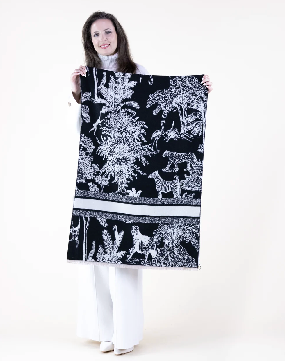 Safari Scarf in black by Original, front view