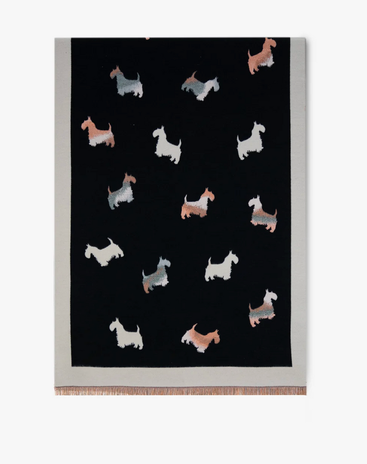 Best in Show Dog Print Scarf in black by Original, front view