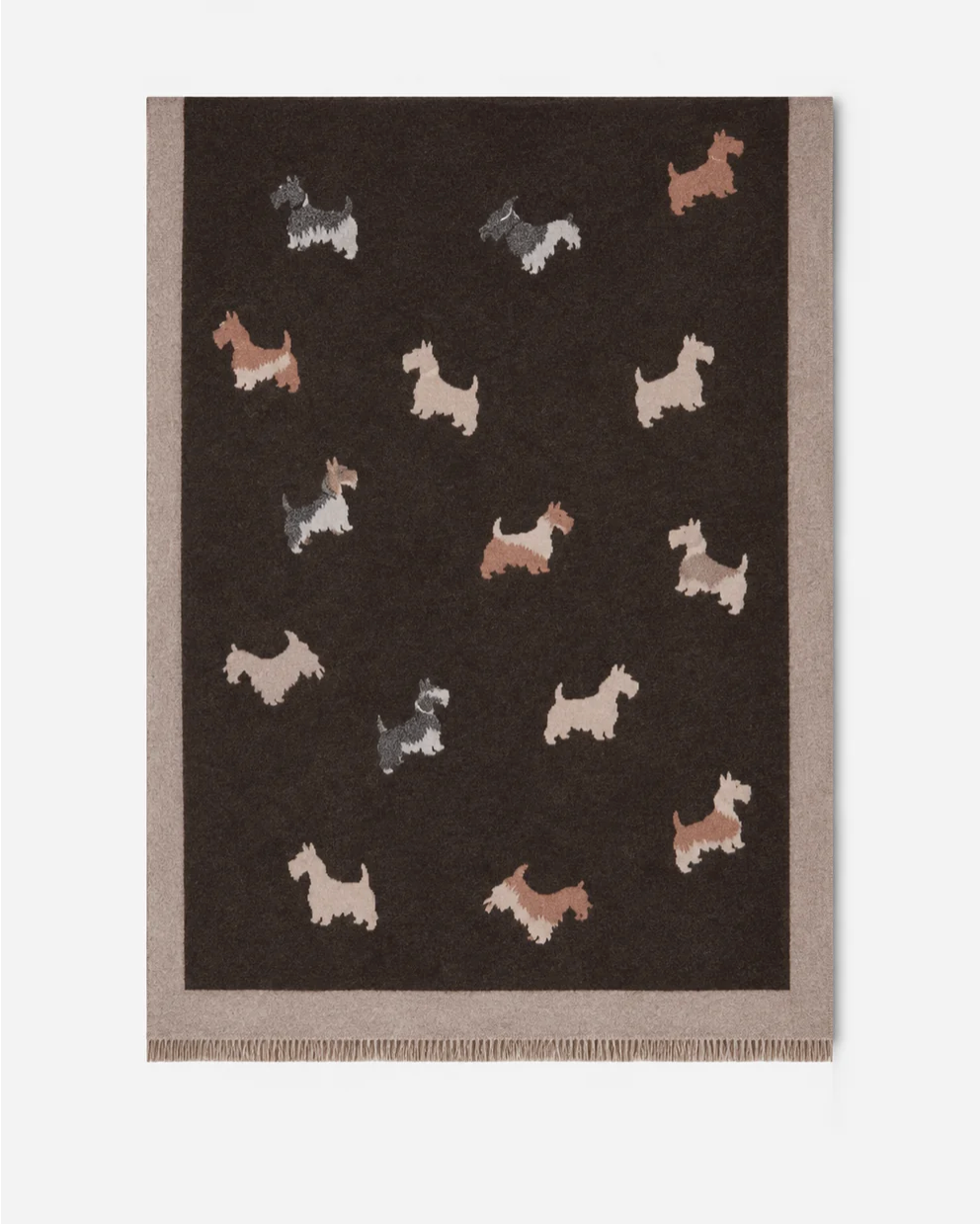 Best in Show Dog Print Scarf in brown by Original, front view