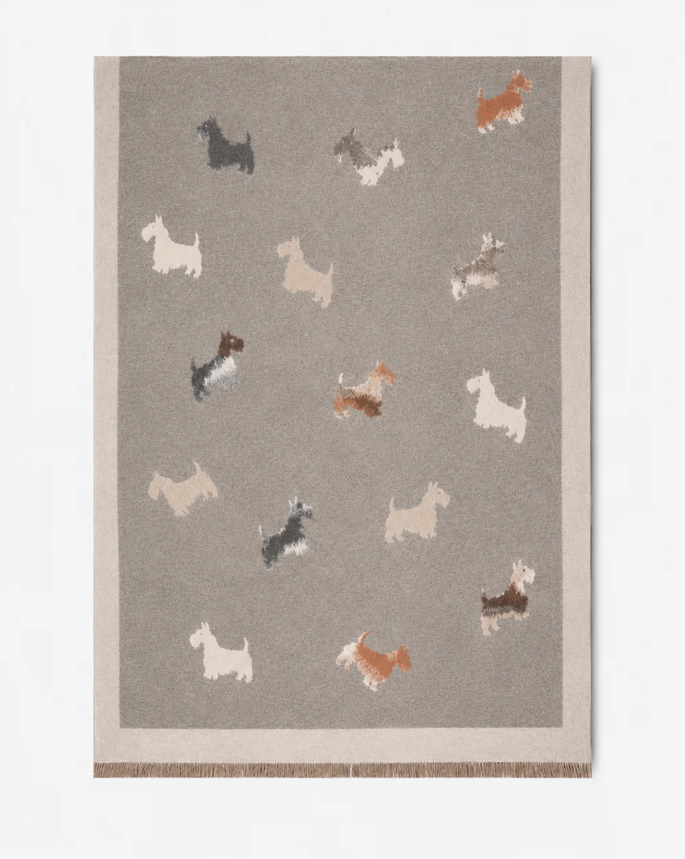 Best in Show Dog Print Scarf in beige by Original, front view