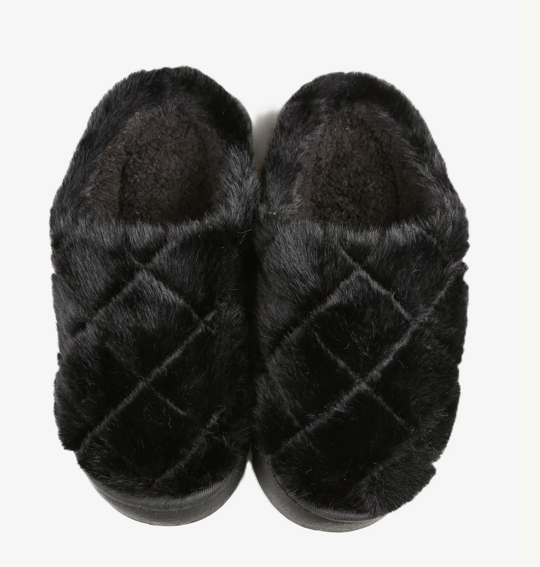 Quilted Faux Fur Clog Slipper
