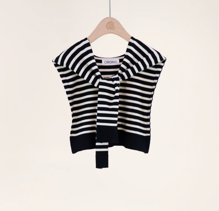Striped Mock Sweater Shawl
