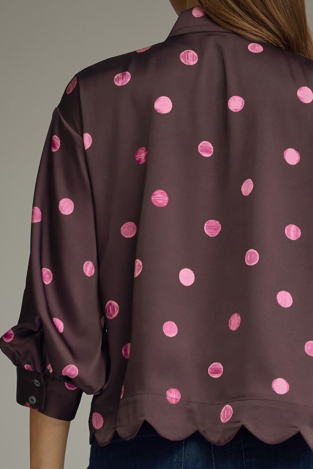 Plum Martini Polka Dot Top