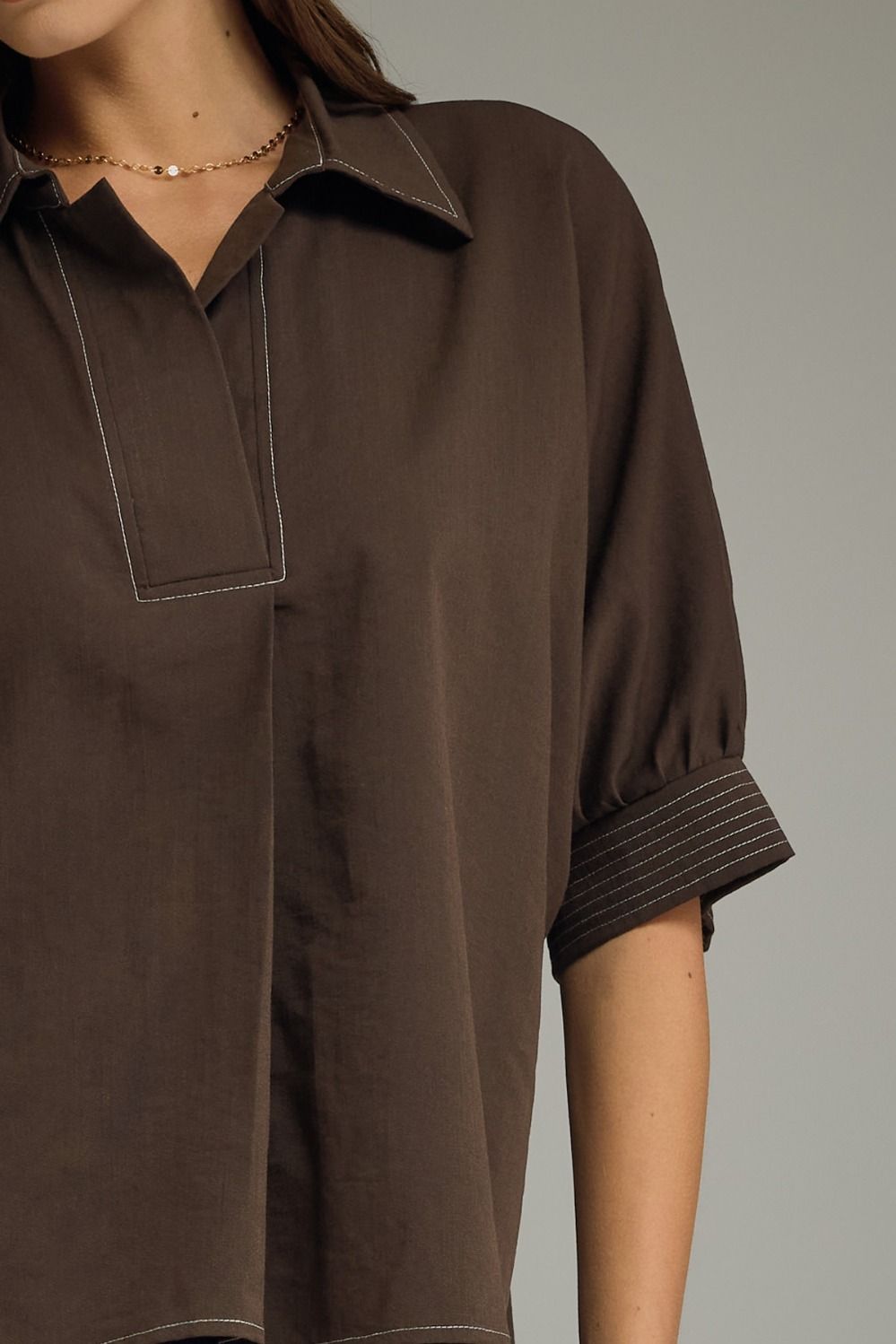 Briar Contrast Stitch Blouse