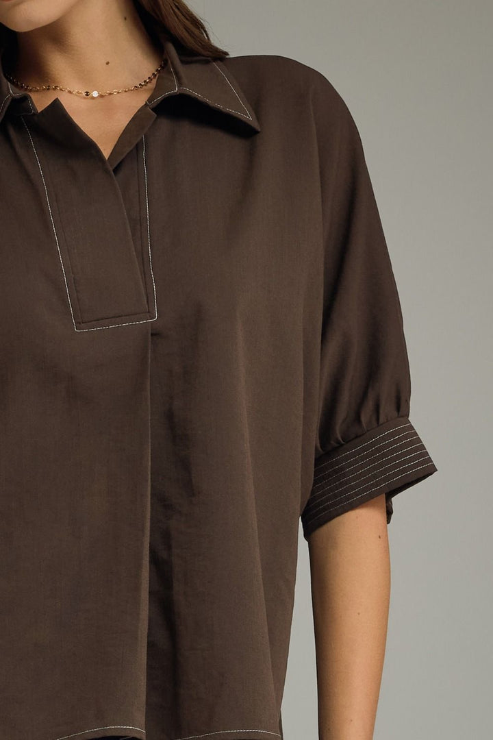 Briar Contrast Stitch Blouse