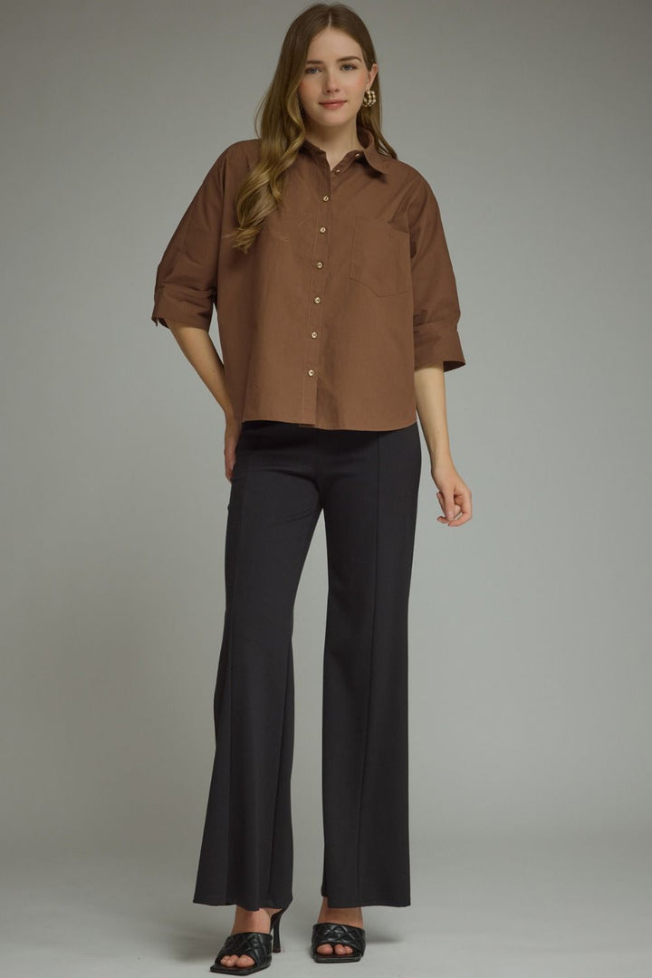 Brandy Button Top