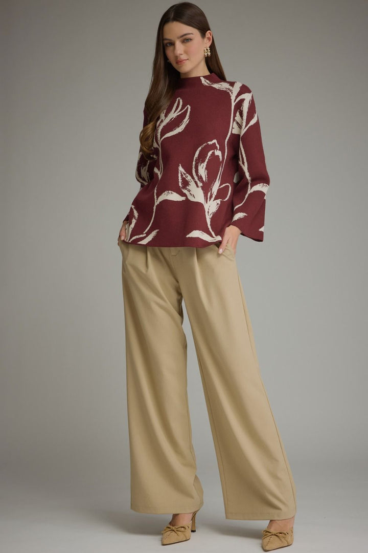 Floral Motif Sweater