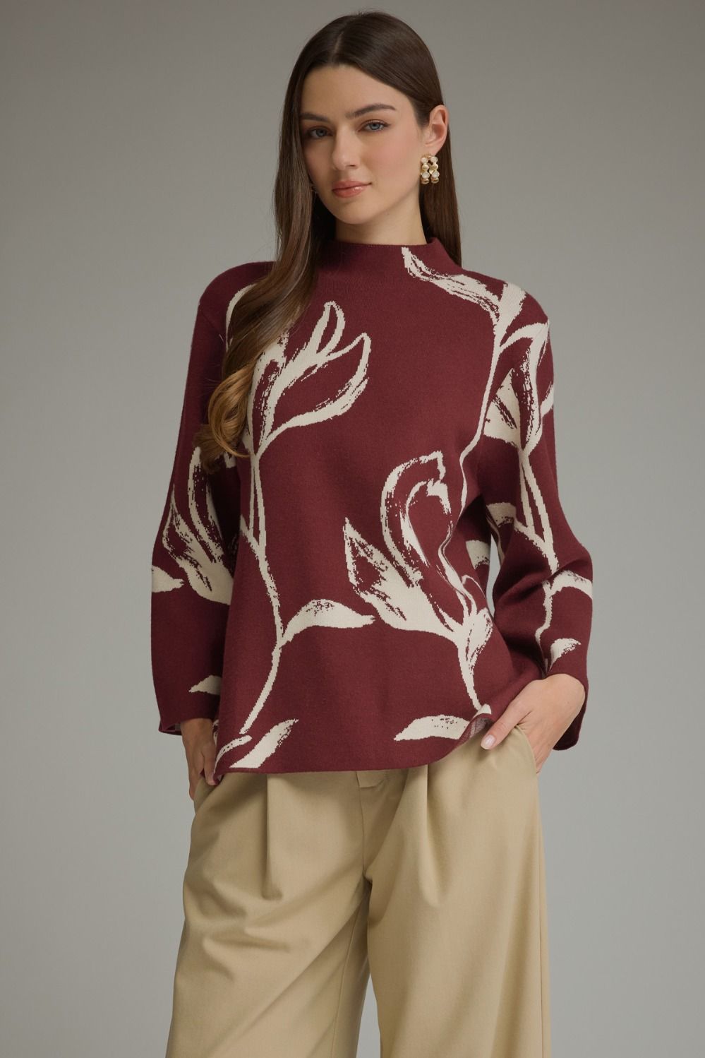 Floral Motif Sweater
