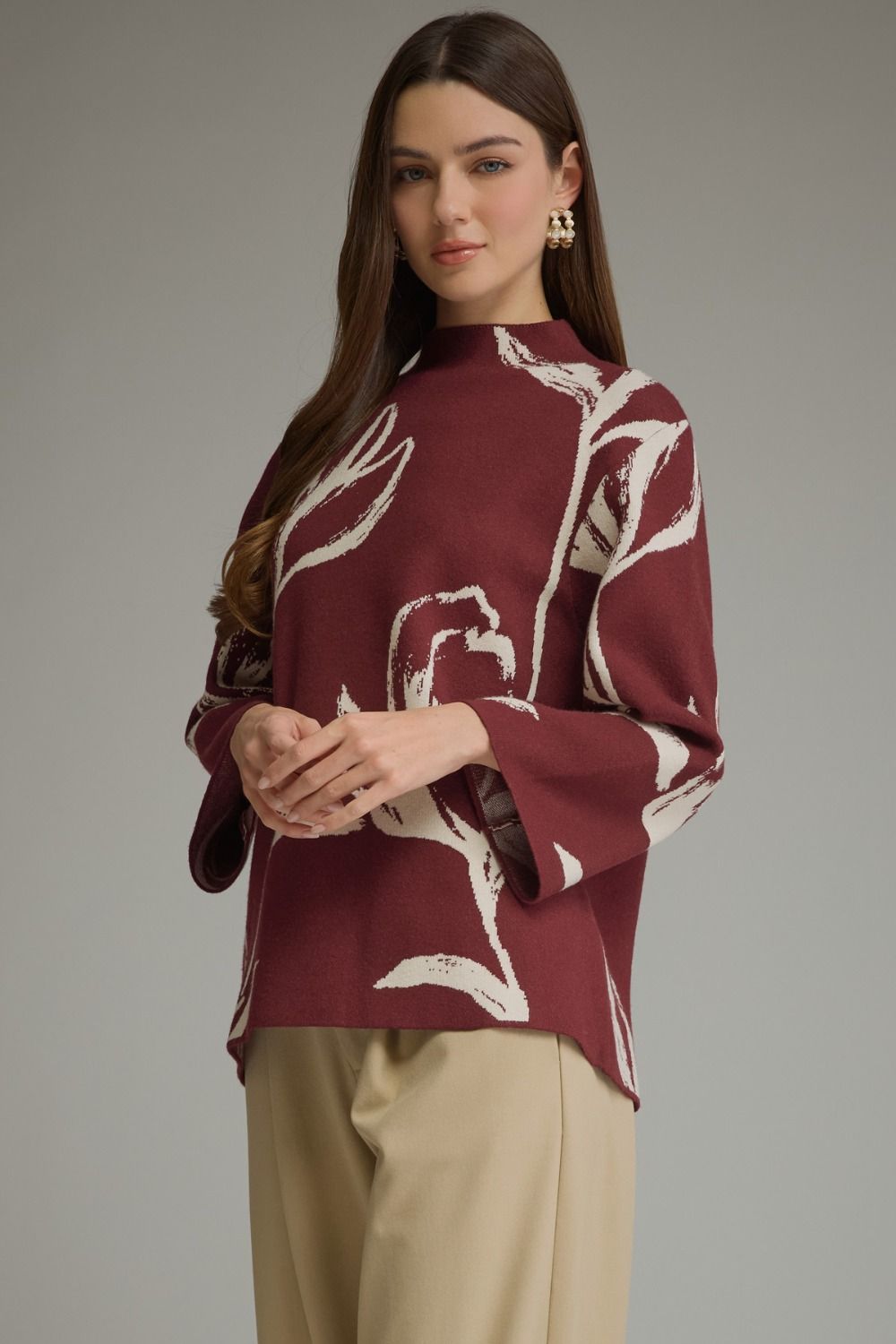 Floral Motif Sweater
