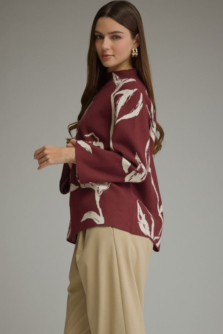 Floral Motif Sweater