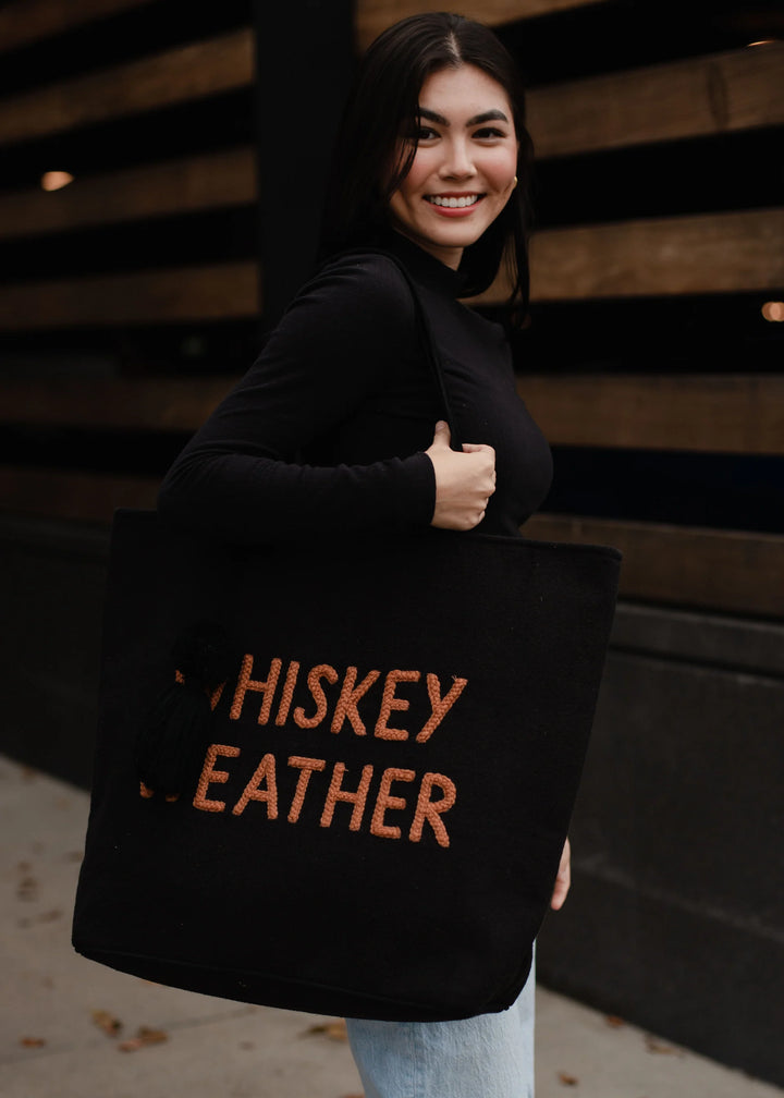 Whiskey Weather Tote Bag, Black