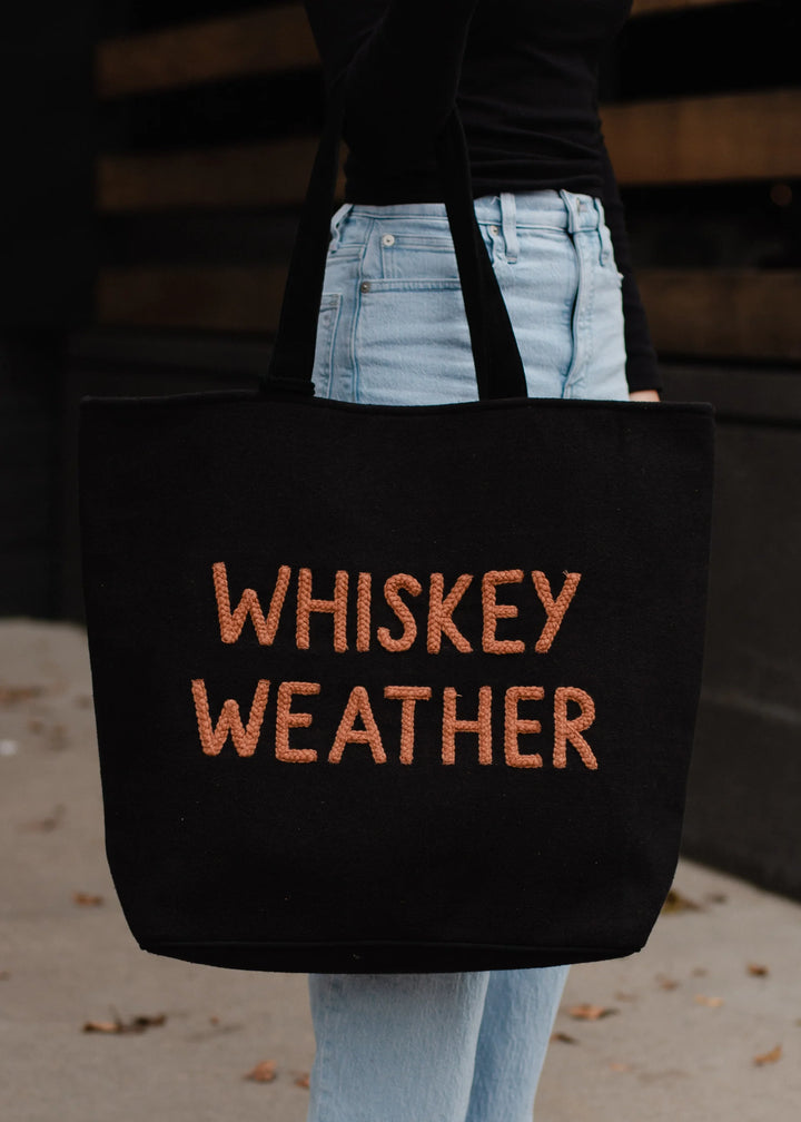 Whiskey Weather Tote Bag, Black