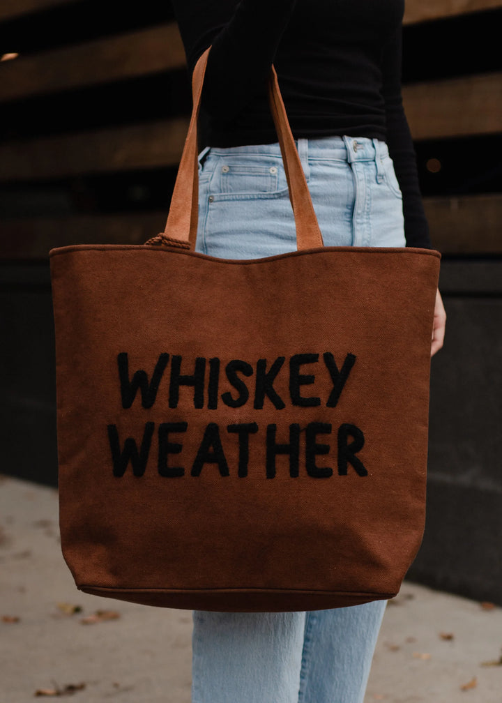 Whiskey Weather Tote Bag, Brown