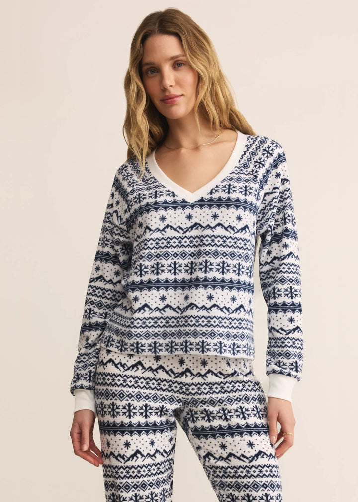 Fair Isle Long Sleeve Pajama Top
