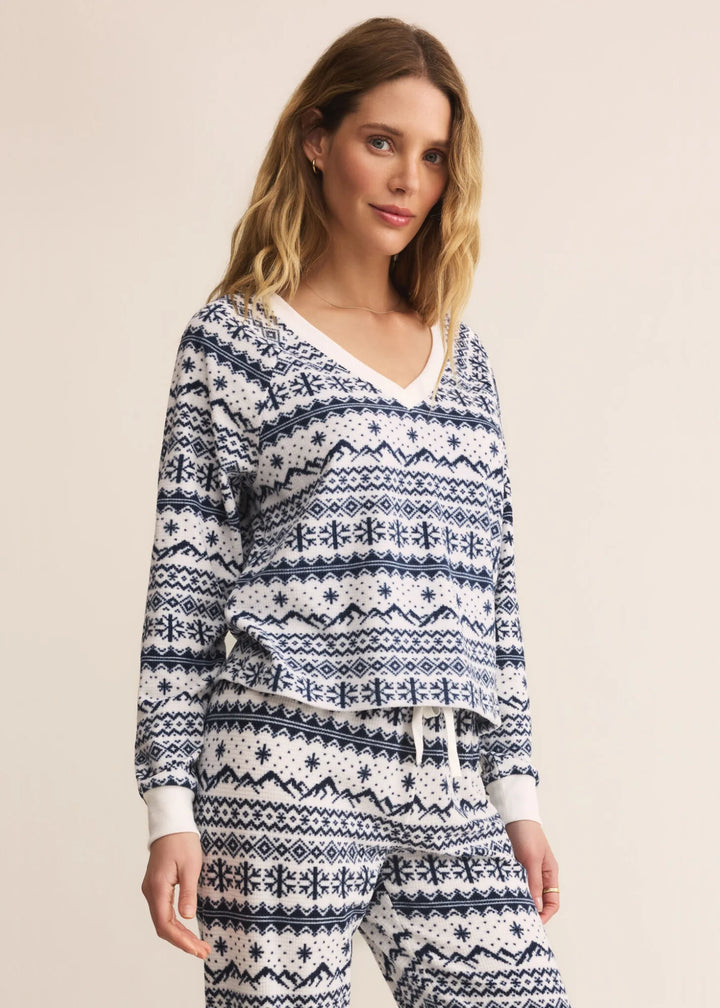 Fair Isle Long Sleeve Pajama Top