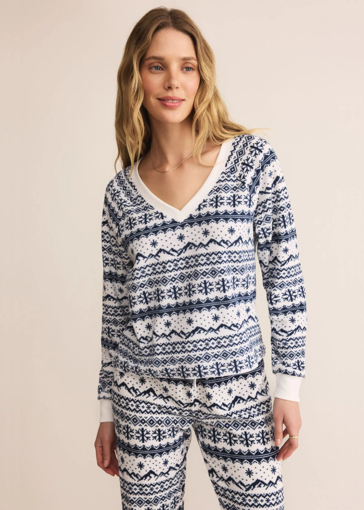 Fair Isle Long Sleeve Pajama Top