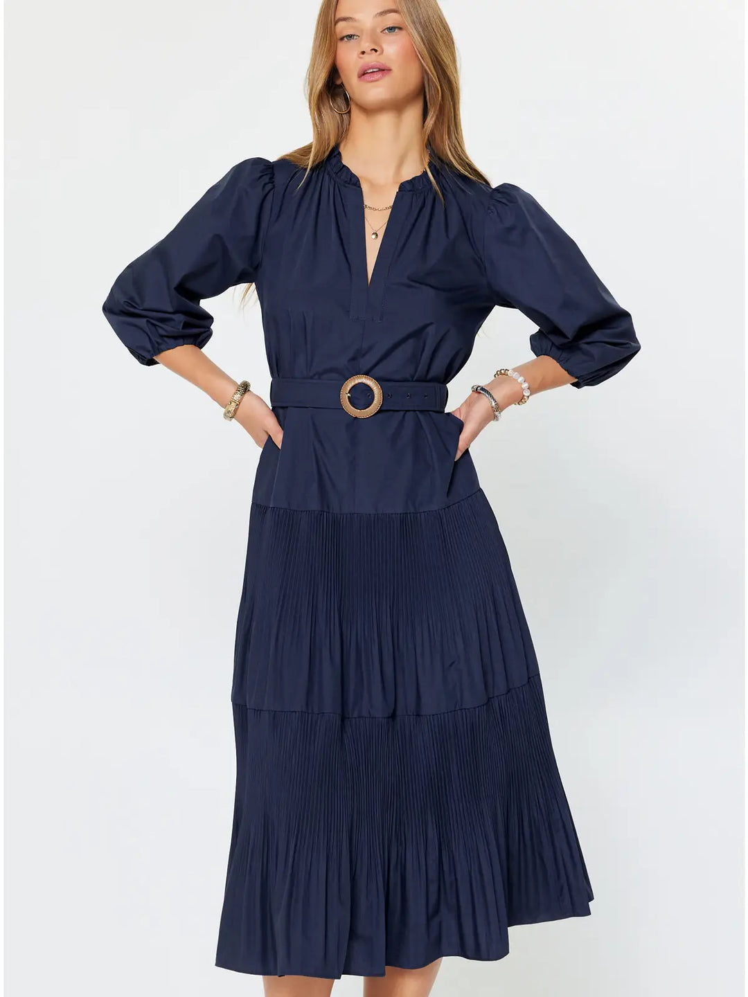 Polished Poplin Midi Dress