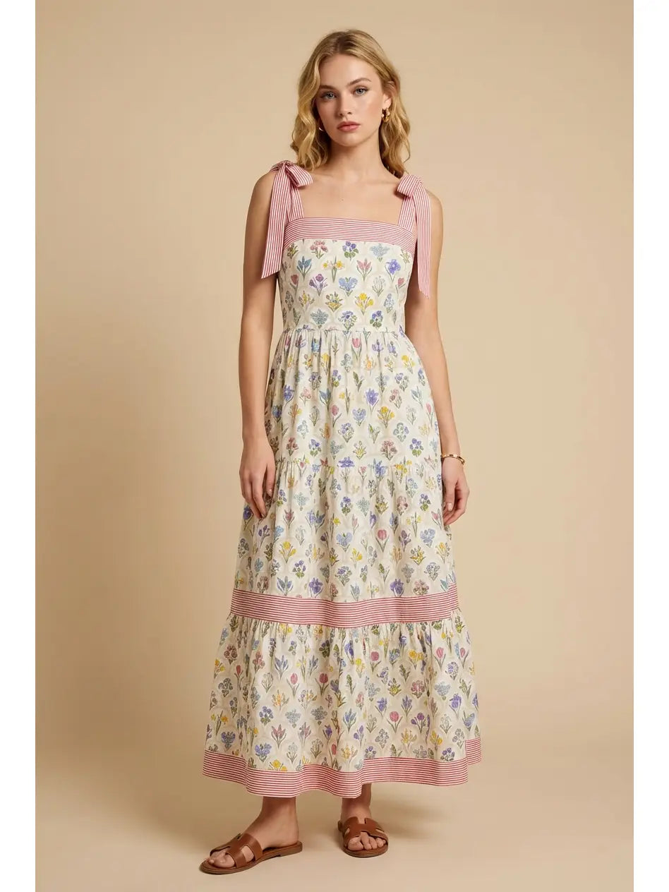 Spring Fling Dress | Floral Tie Strap Maxi Spring Fling Dress | Floral Tie Strap Maxi