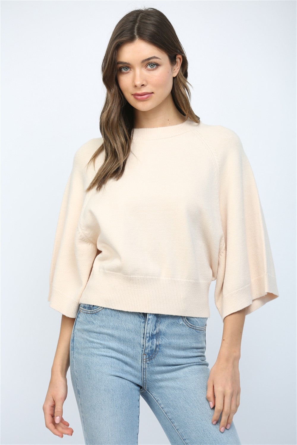 Carey Cream Wide Sleeve Sweater