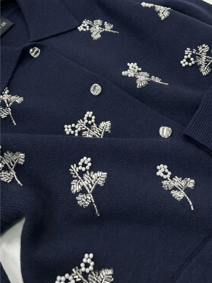 Fleurette Embellished Cropped Cardigan