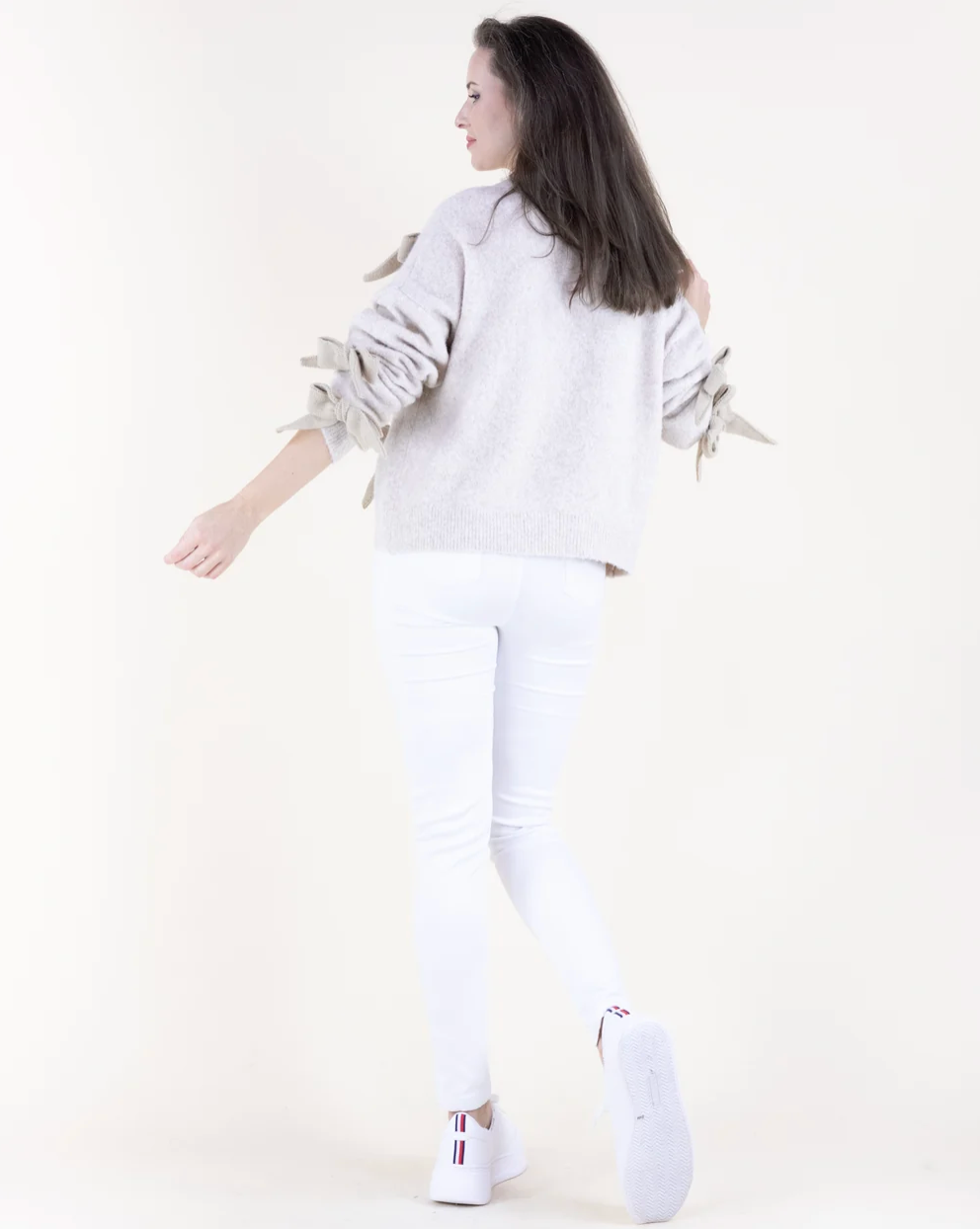 Bella Bow Cropped Sweater for women