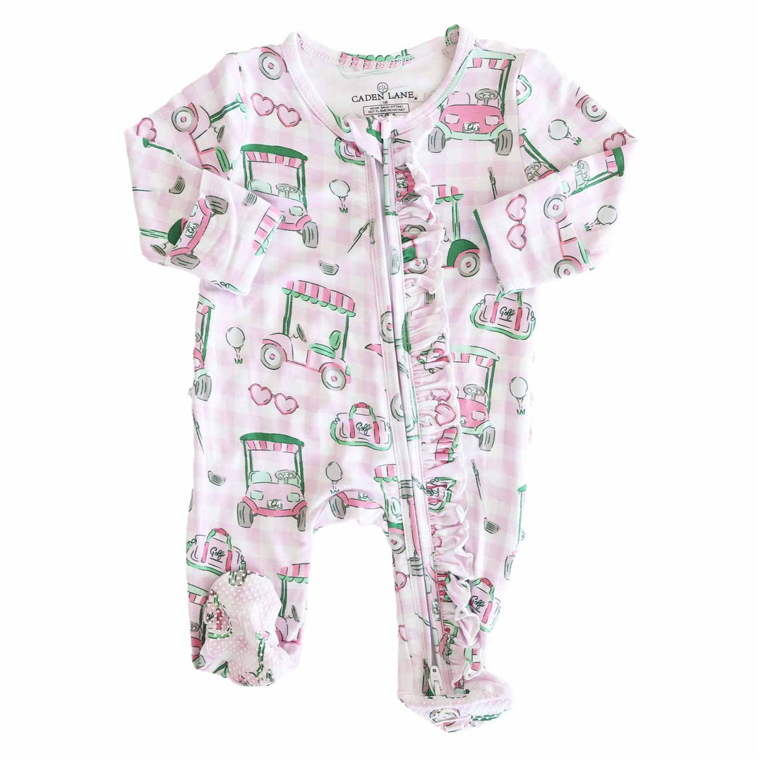 Birdie Baby Ruffle Zipper Footie