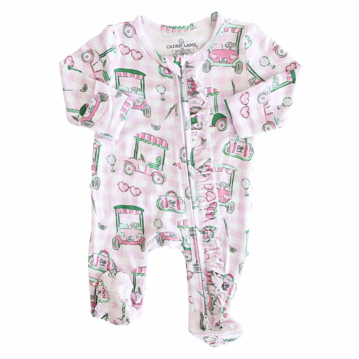 Birdie Baby Ruffle Zipper Footie