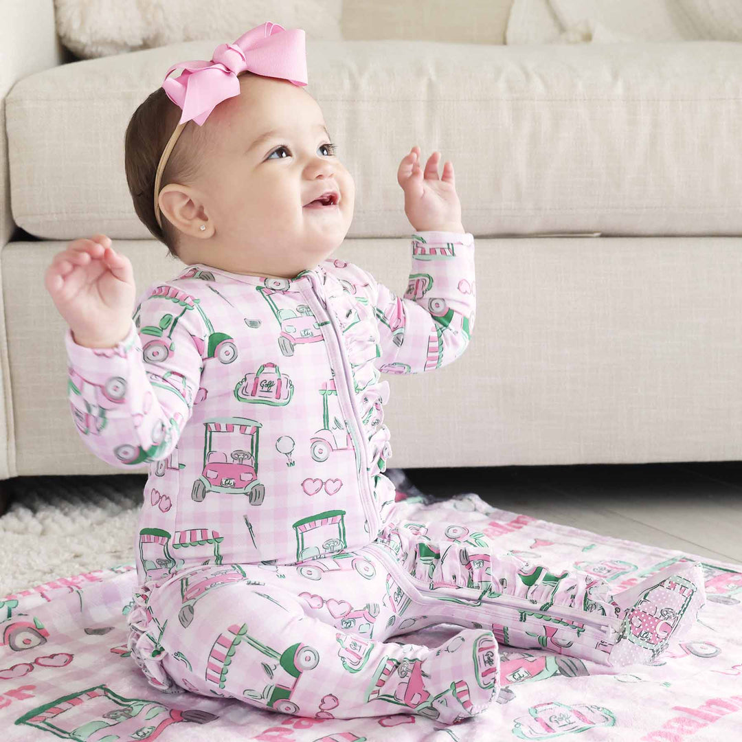 Birdie Baby Ruffle Zipper Footie