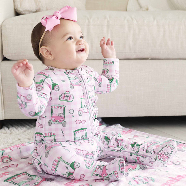 Birdie Baby Ruffle Zipper Footie