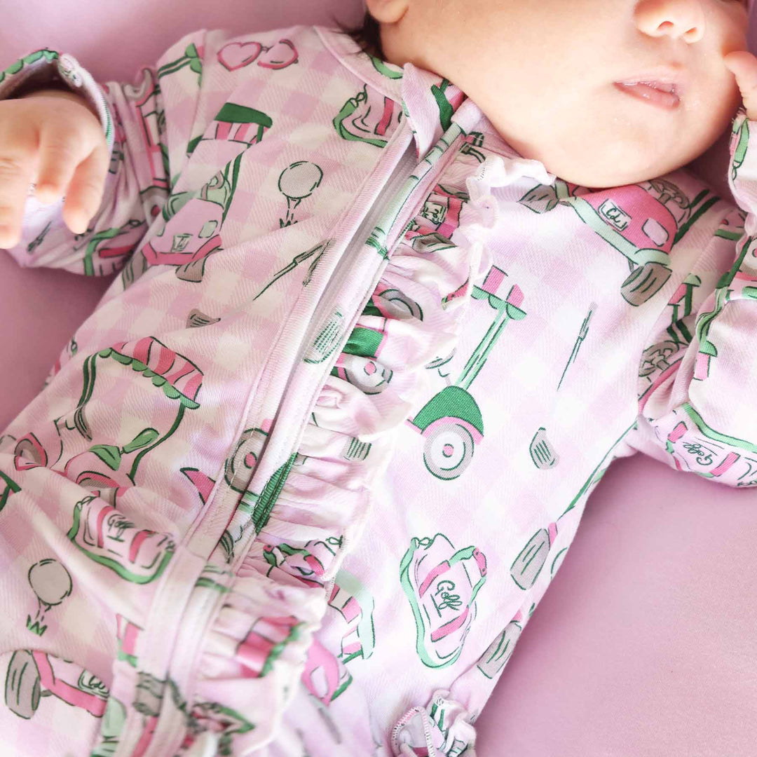 Birdie Baby Ruffle Zipper Footie