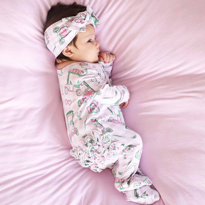 Birdie Baby Ruffle Zipper Footie