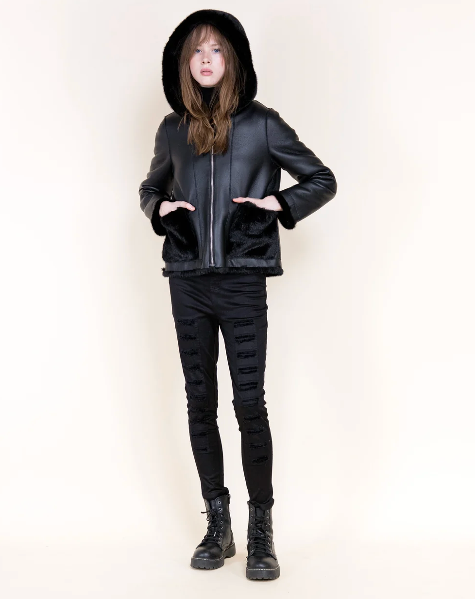 Black reversible moto jacket from Original at Just Girls Boutique