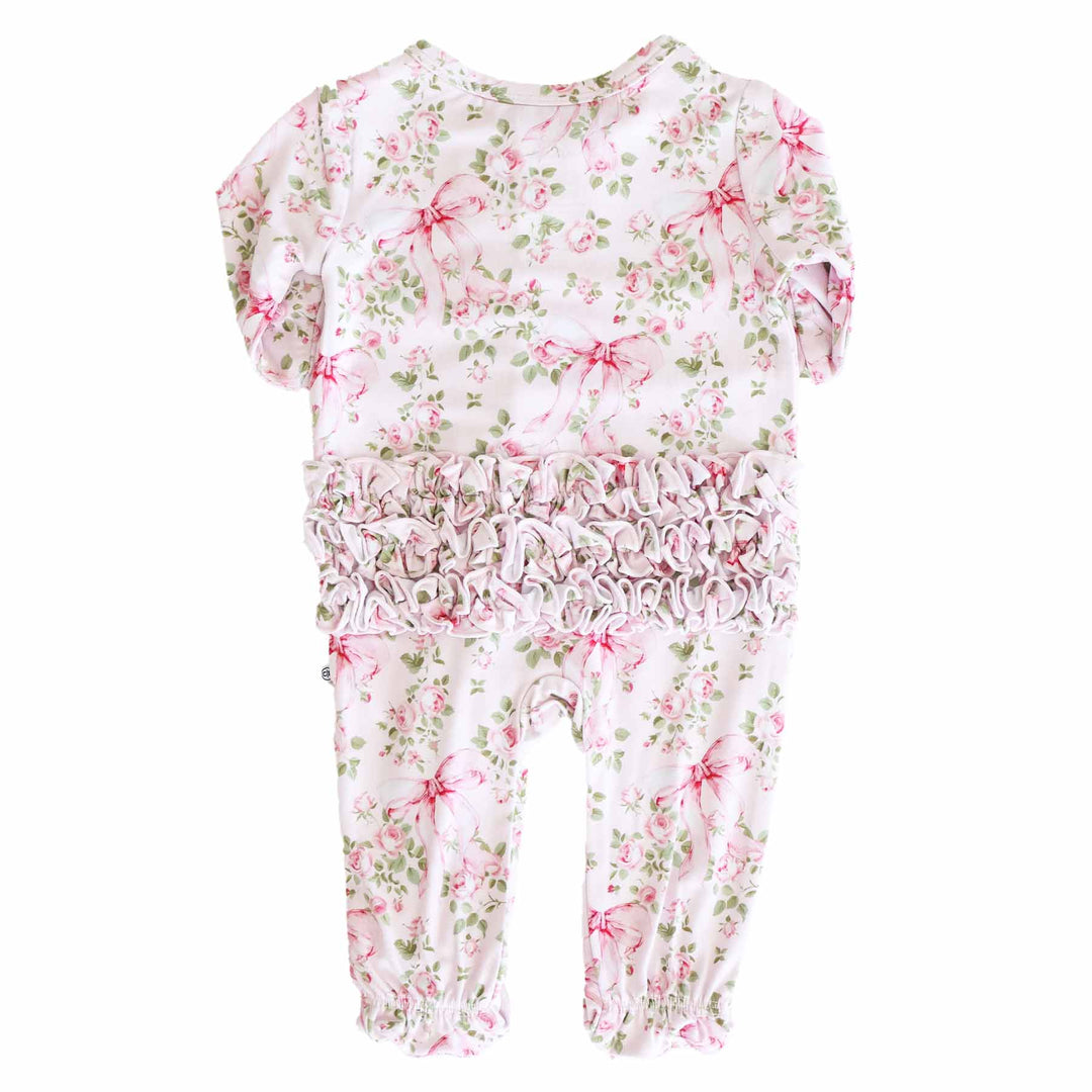 Bows in Bloom Ruffle Zipper Footie