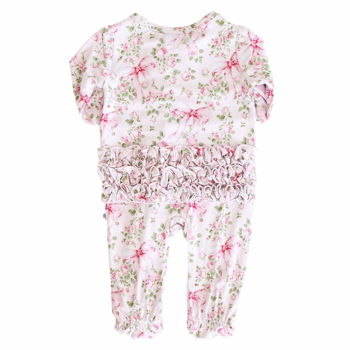 Bows in Bloom Ruffle Zipper Footie